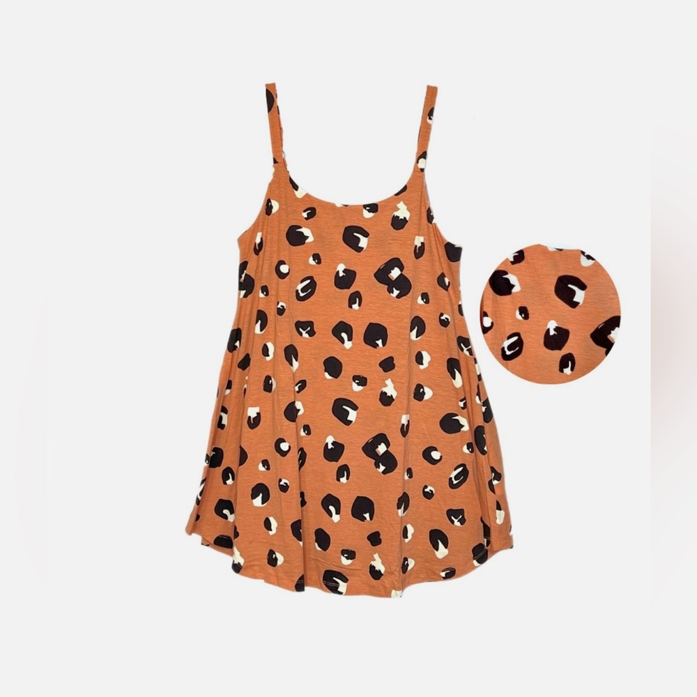 LuLaRoe Rust Leopard Print Mini Dress
